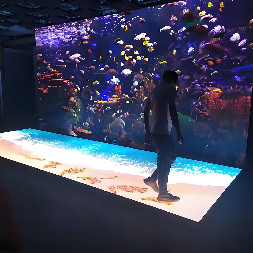 Interactive Newest Sensitive Floor LED Screen Dance Floor Tiles Stage LED Panels for Store Shopping Mall Animation Display