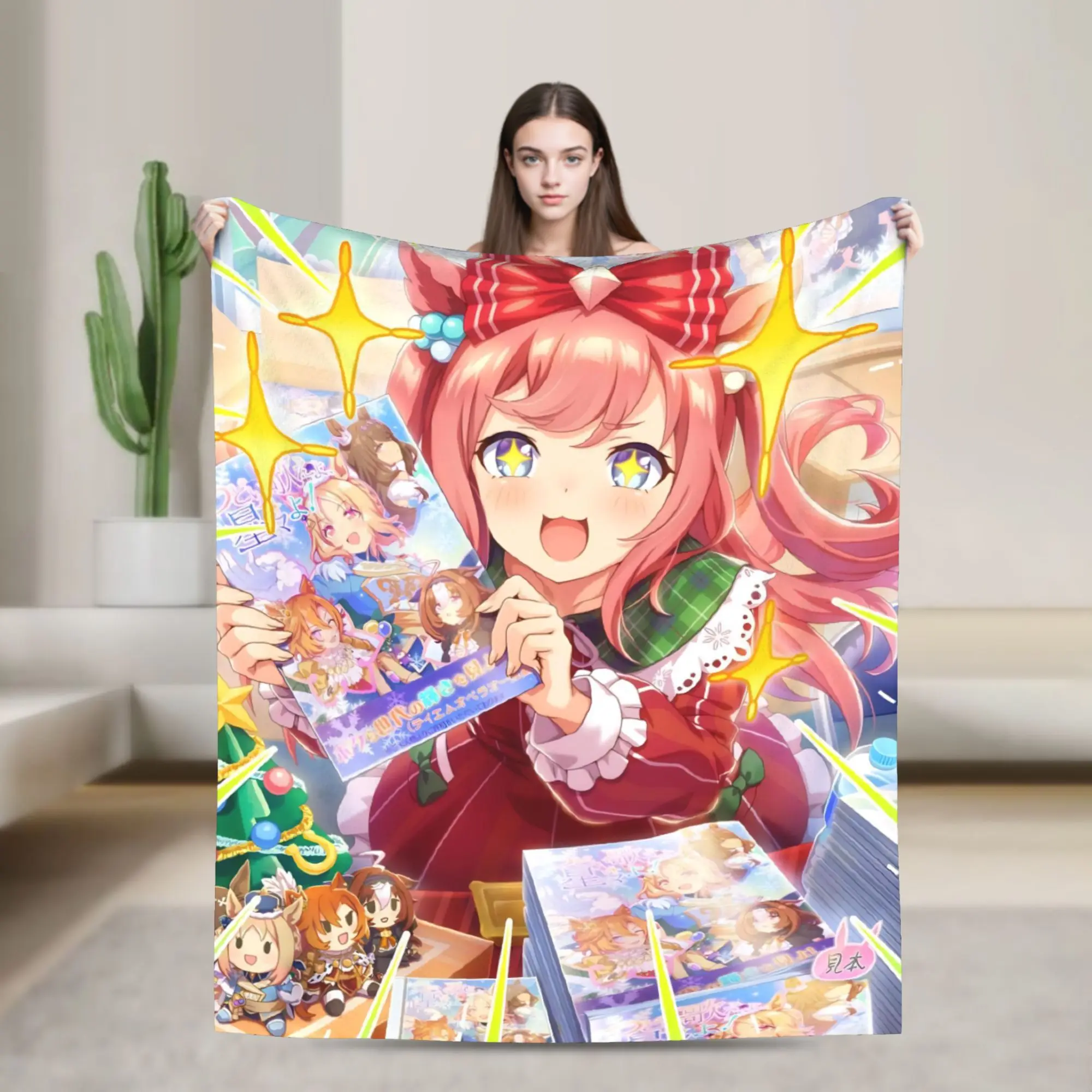 Umamusume Pretty Derby Cartoon Blanket Coral Fleece Plush Summer  Breathable Warm Throw Blankets for Bedding Travel Rug Piece