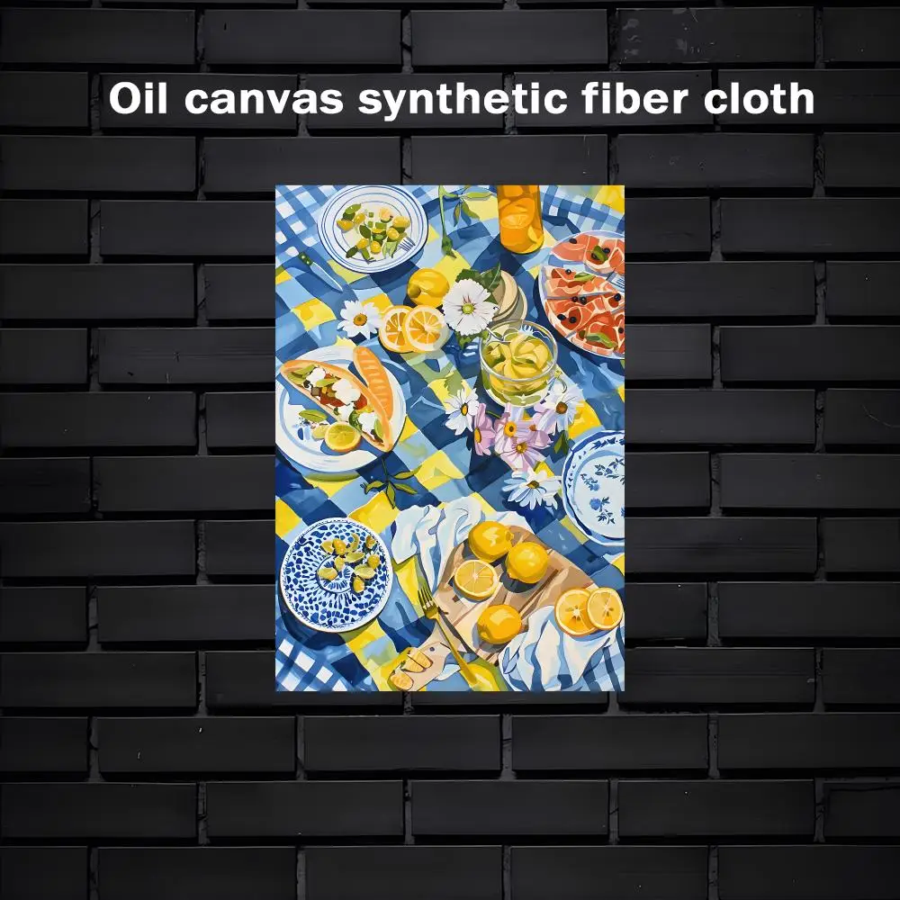 Dining Fruit Orange Art Painting Calligraphy Exhibition poster photo oil painting canvas synthetic fiber for living dining room