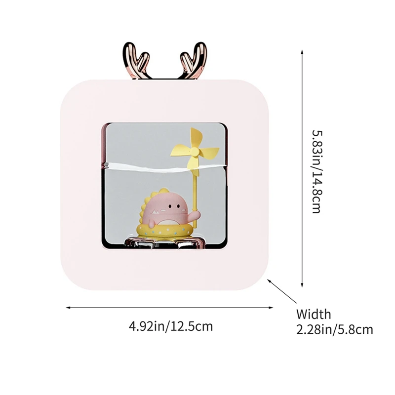 Humidificador de aire portátil de dibujos animados, difusor de aceites esenciales de aromaterapia, atmósfera, luz LED para el hogar, color rosa, 400Ml