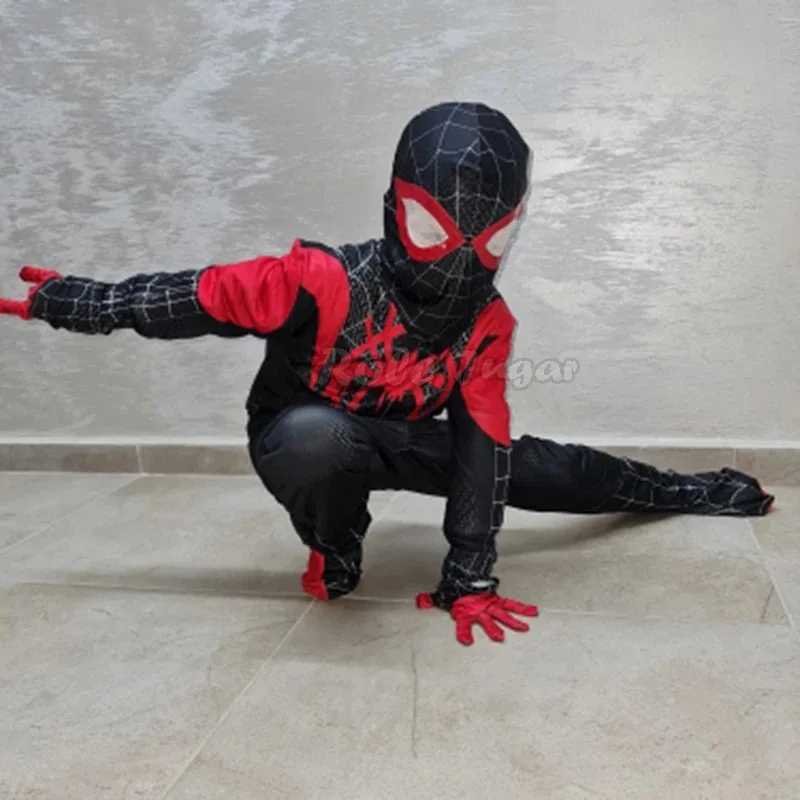 Kids Halloween Spiderboy Man Costume Compatible Superhero  Costumes Suits Boys Party Cosplay Peter Parker Zentai Suit
