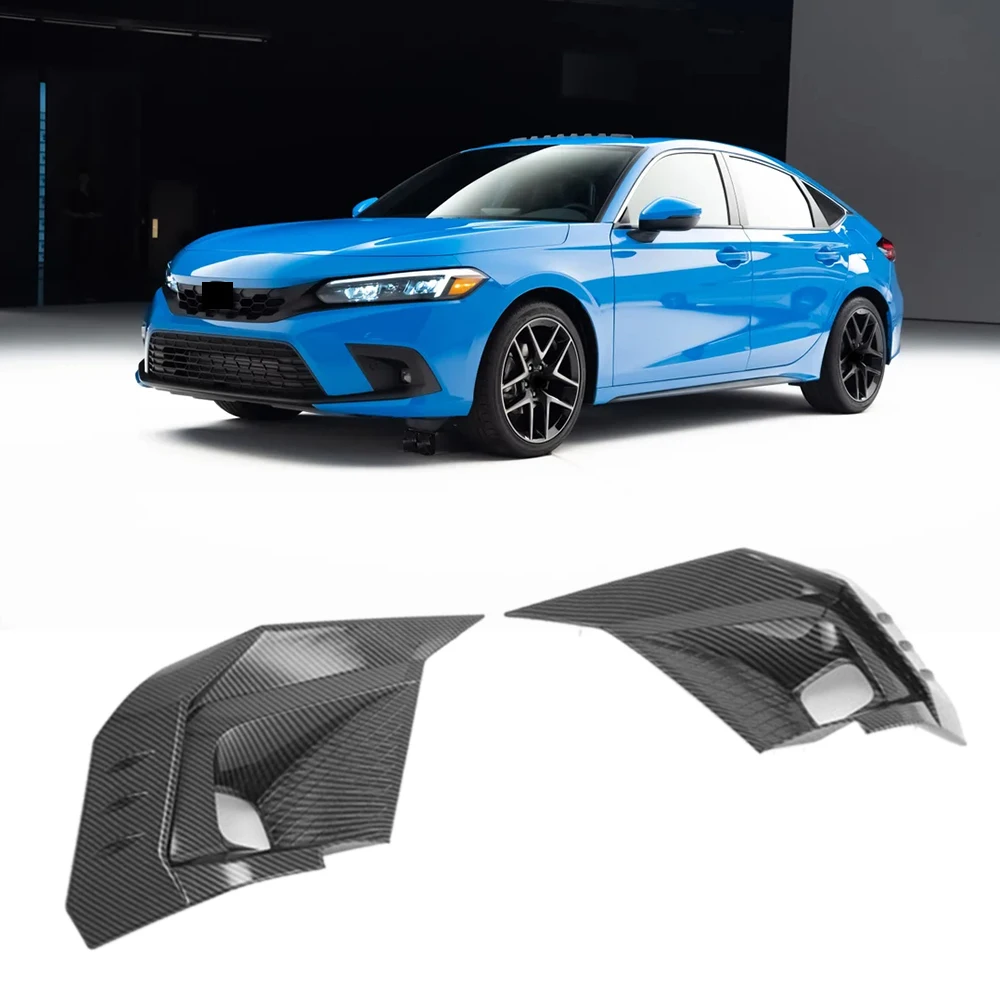 Front Bumper Fog Lamp Frame Cover Fog Light Trim Spoiler Strip for Honda Civic 2022 11Th Carbon Fiber