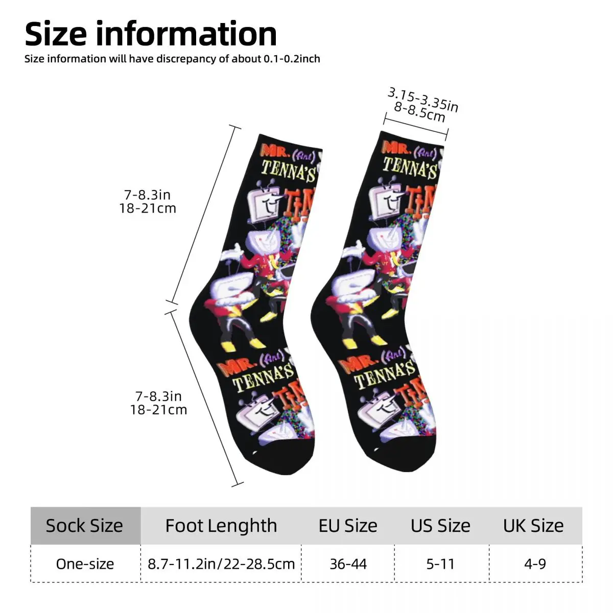 السيد النمل Tenna التلفزيون الوقت الجوارب Deltarune جوارب مضحكة الخريف المضادة للانزلاق للجنسين الرجال الجوارب الدافئة لينة تصميم الجري الجوارب