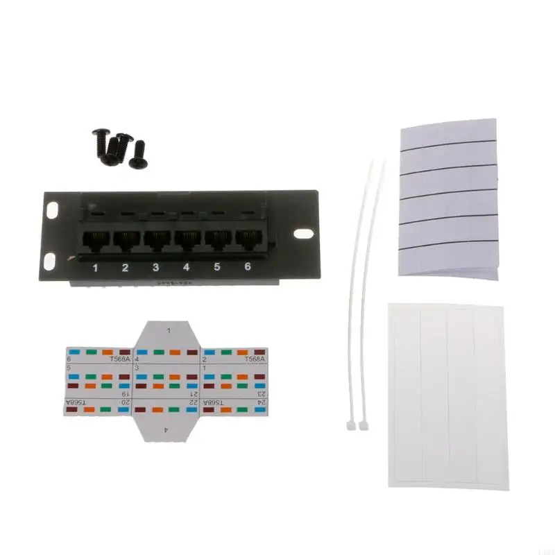 

L4MA 19" Rackmount or Wall Mount 6 Port Patch Panel (CAT5e RJ45 Patch Panel)