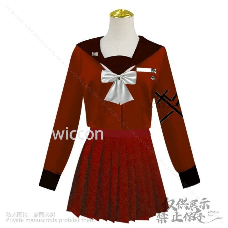 Tsukumo كاكو أنيمي لعبة المائة تأثيري خط زي اليابانية جيراي كي الفتيات زي مدرسي JK فستان أحمر الوردي مخصص