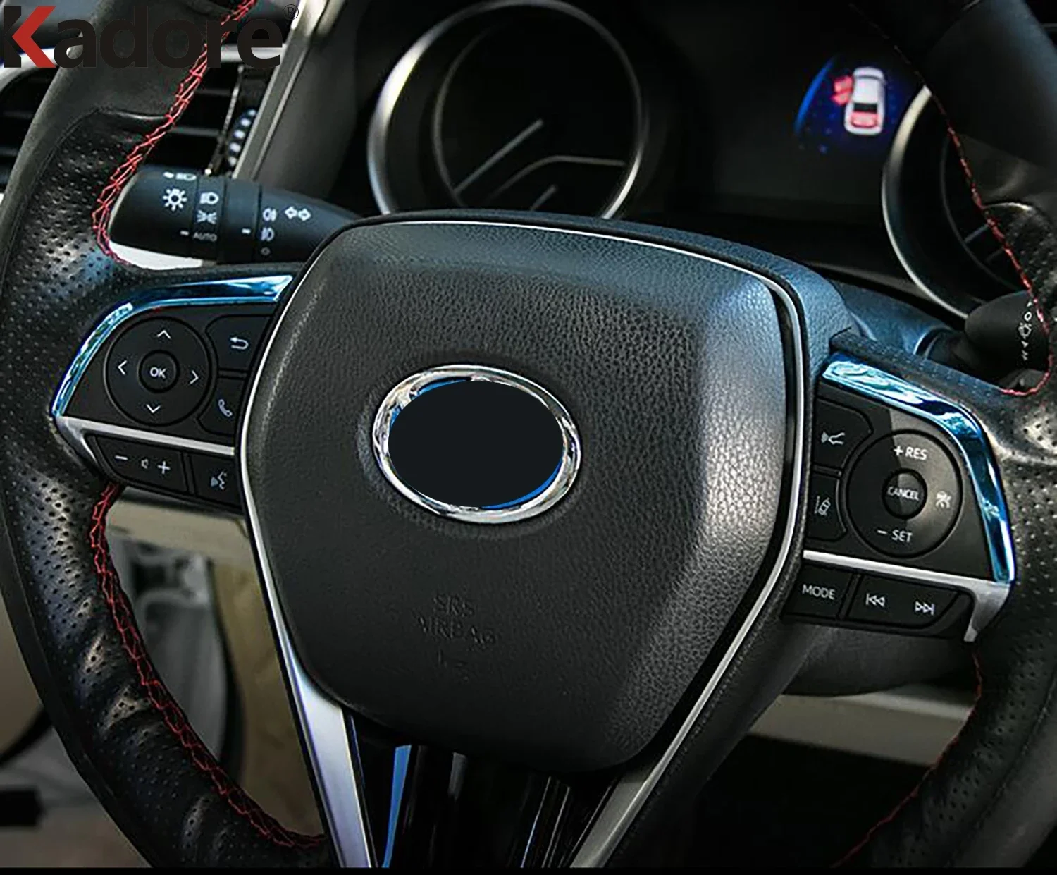 For Toyota Camry 2018 2019 2020 2021 2022 2023 Steel Car Steering Wheel Frame Cover Trim Interior Mouldings Accessories