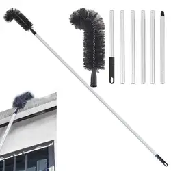 Telescopic Gutter Cleaning Brush Removing Leaves Debris Adjustable Angle For Hard-to-Reach Areas Gutter Guard Cleaning Tools