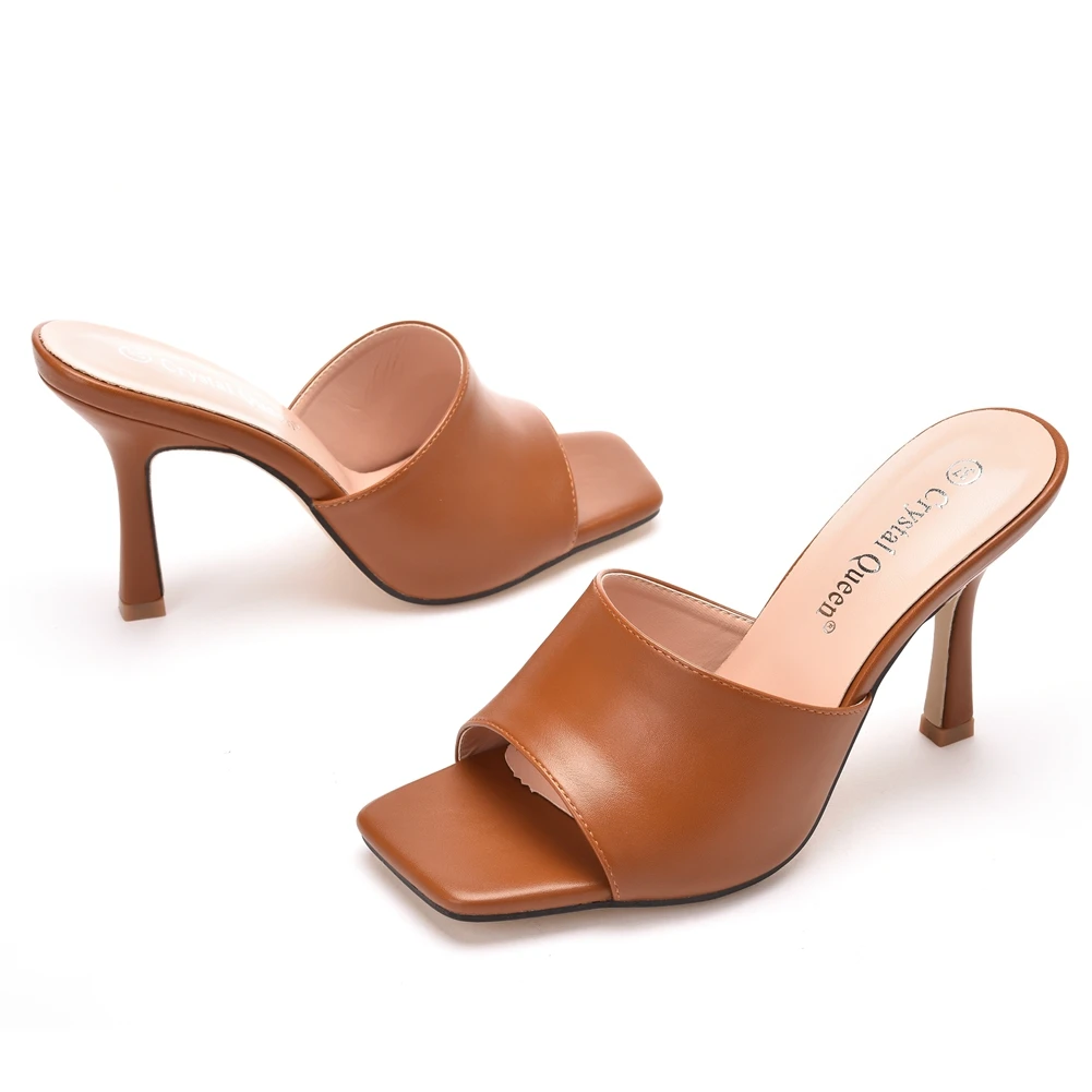 Women's Sandals Heels Mule High Heels Open Toe Sandals Sexy Slip on Heeled Summer Casual Wedding Prom Party Comfortable Dressy S image 6