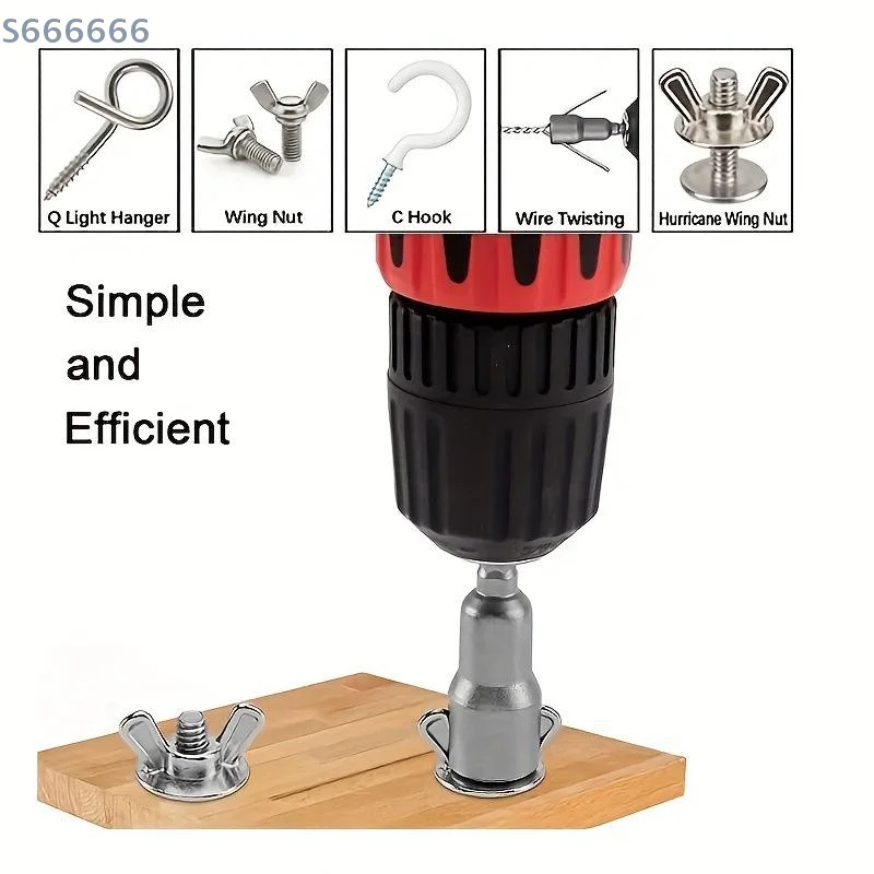 Tuerca de ala Superior, vástago hexagonal de 1/4 ", llave de tubo de mariposa, potente juego de herramientas de conducción de tuerca de ala de 65mm