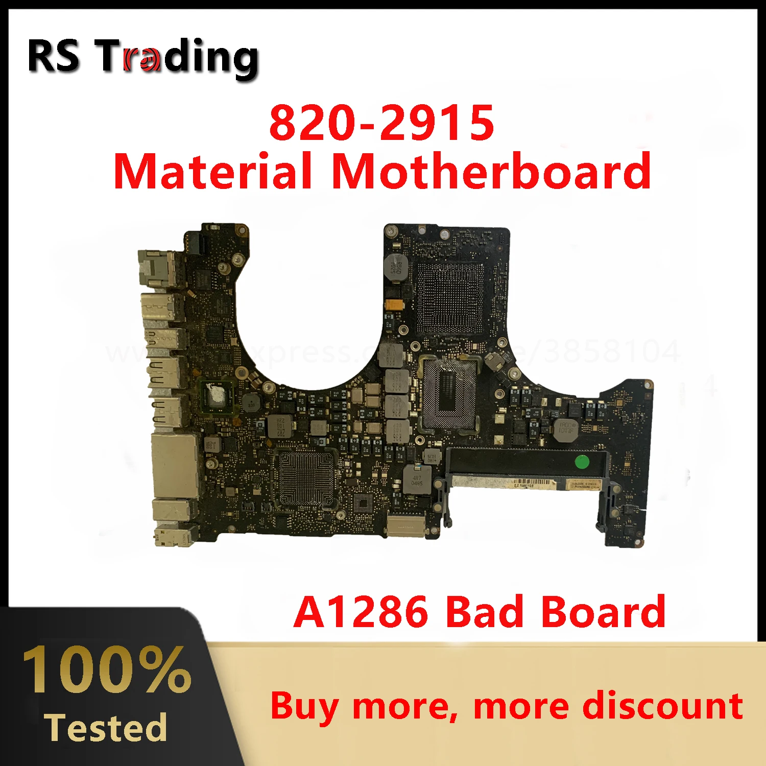 

Faulty Logic Board For Apple A1286 Repair 820-2915-B/A 820-2915 Material Motherboard No Warranty No Return