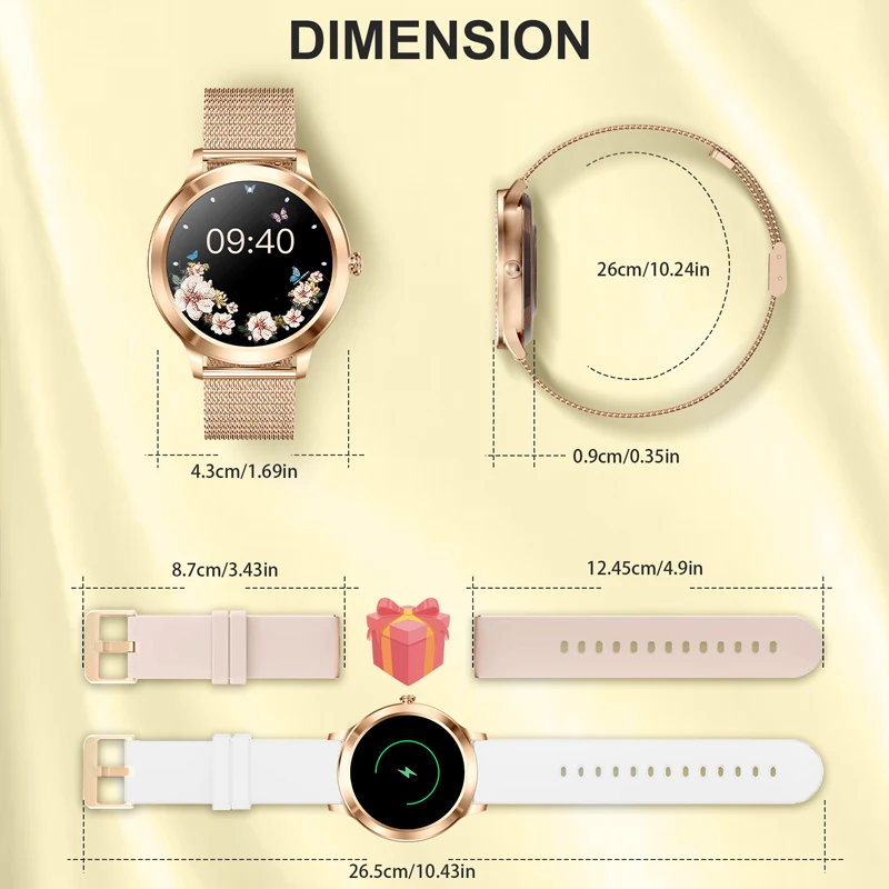 Smart Watch For women - Advanced Fitness Tracker with Wireless Call, Music Time Display, Step Counting, Calories Burned