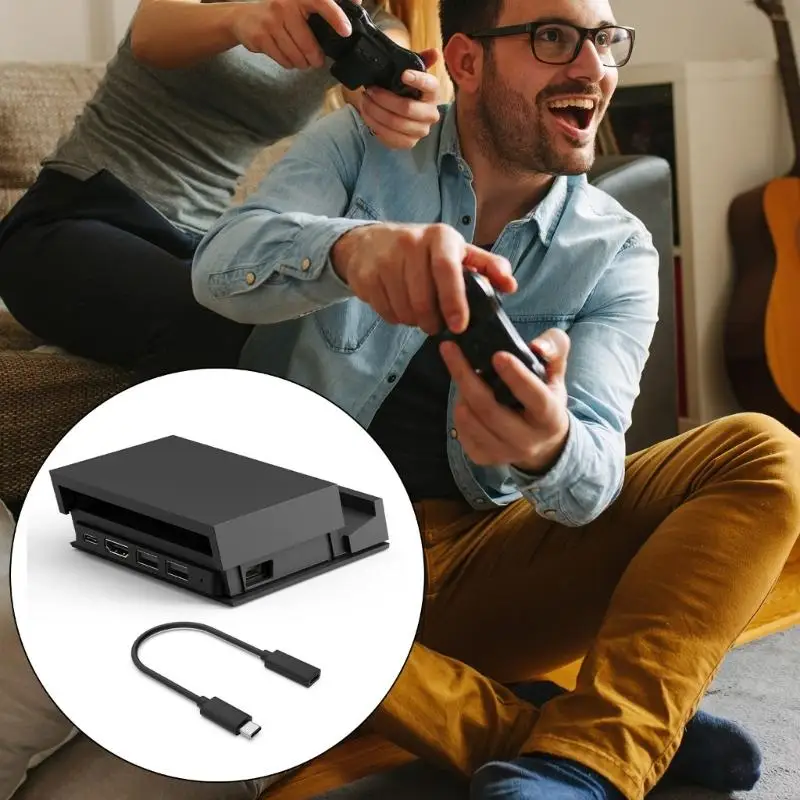 

Docking Station with Detachable USB C Hub Type-C Dock Stand for Console Support 1080P 60Hz 4K 30Hz Card Port