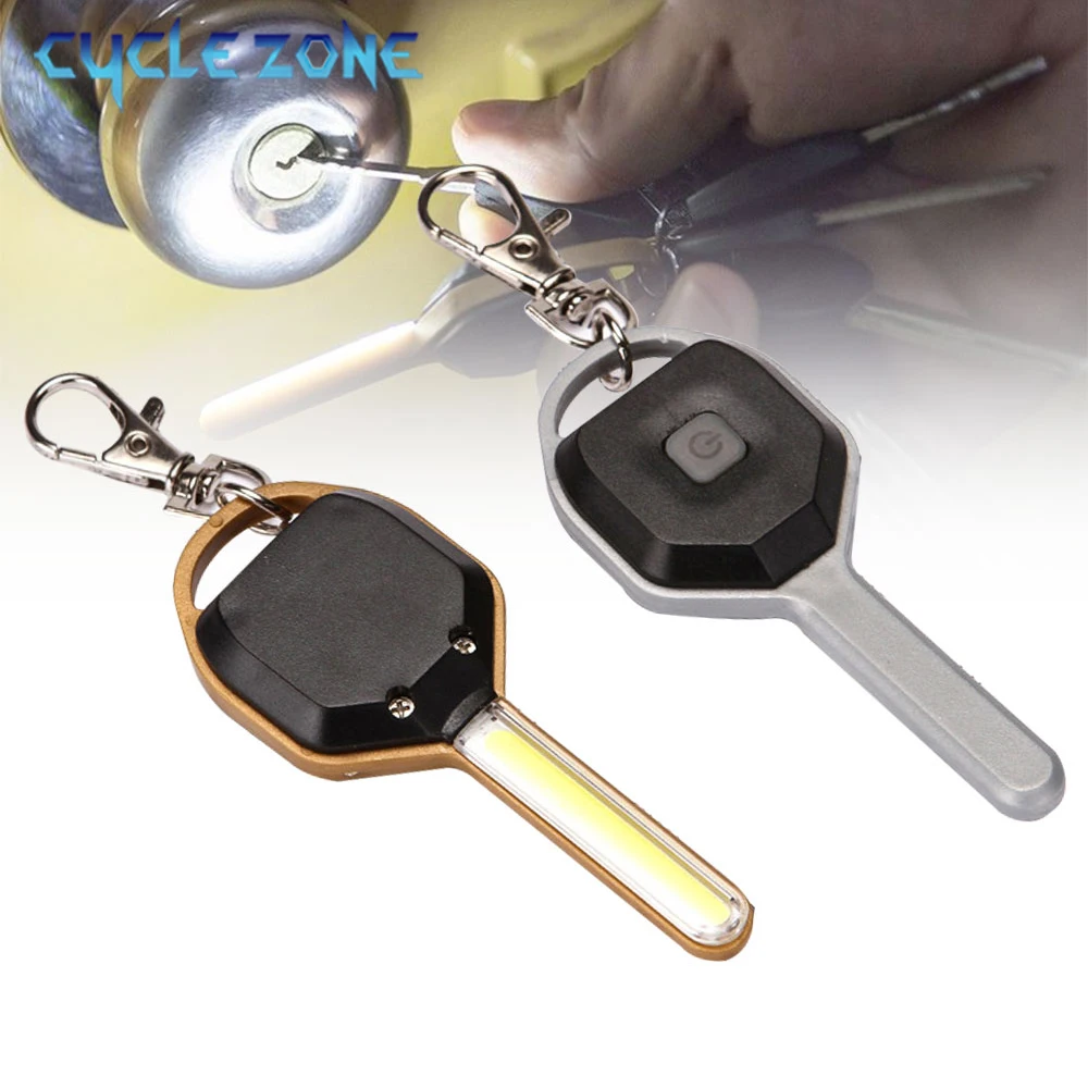 Portable COB LED Keychain Flashlight Pocket Emergency Torch Backpack Light Mini Key Ring Flashlight Outdoor Camping Supplies