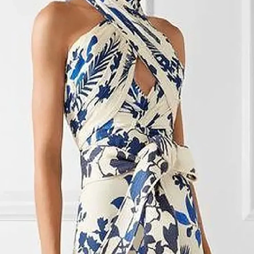 Robe Boho imprimée pour femmes, nouvelle mode d'été, Streetwear, tendance, haute qualité, col licou, sans manches, robes élégantes