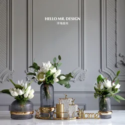 Nordic High-end Luxury Vase Floral Decoration Ornaments Living Room Desktop Designer Porch Home Accessories