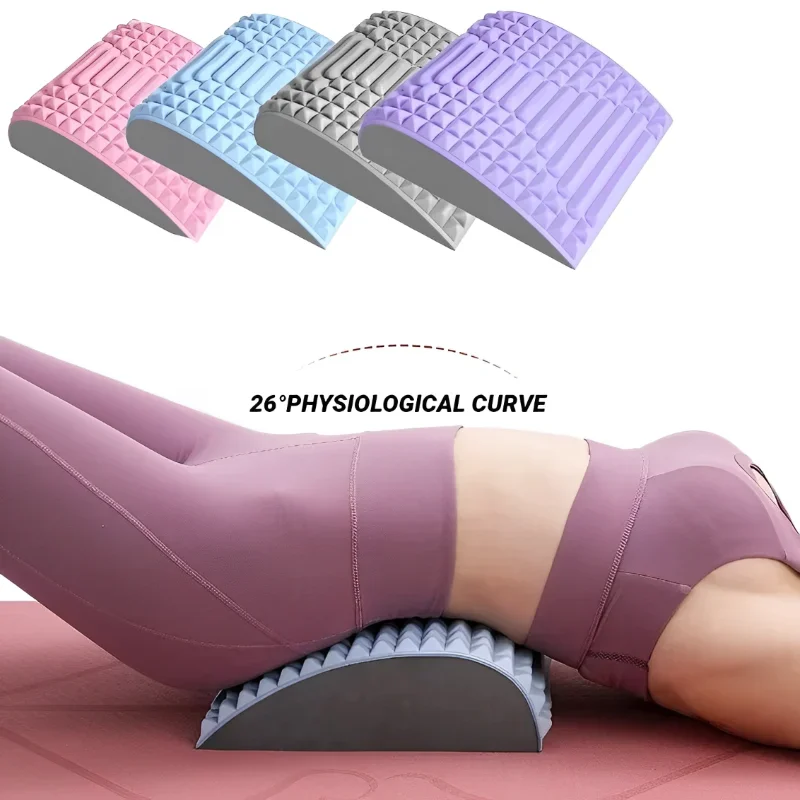

The New Back Stretcher Pillow Neck Lumbar Support Massager For Waist Back Sciatica Herniated Disc Pain Relief Massage Relaxation