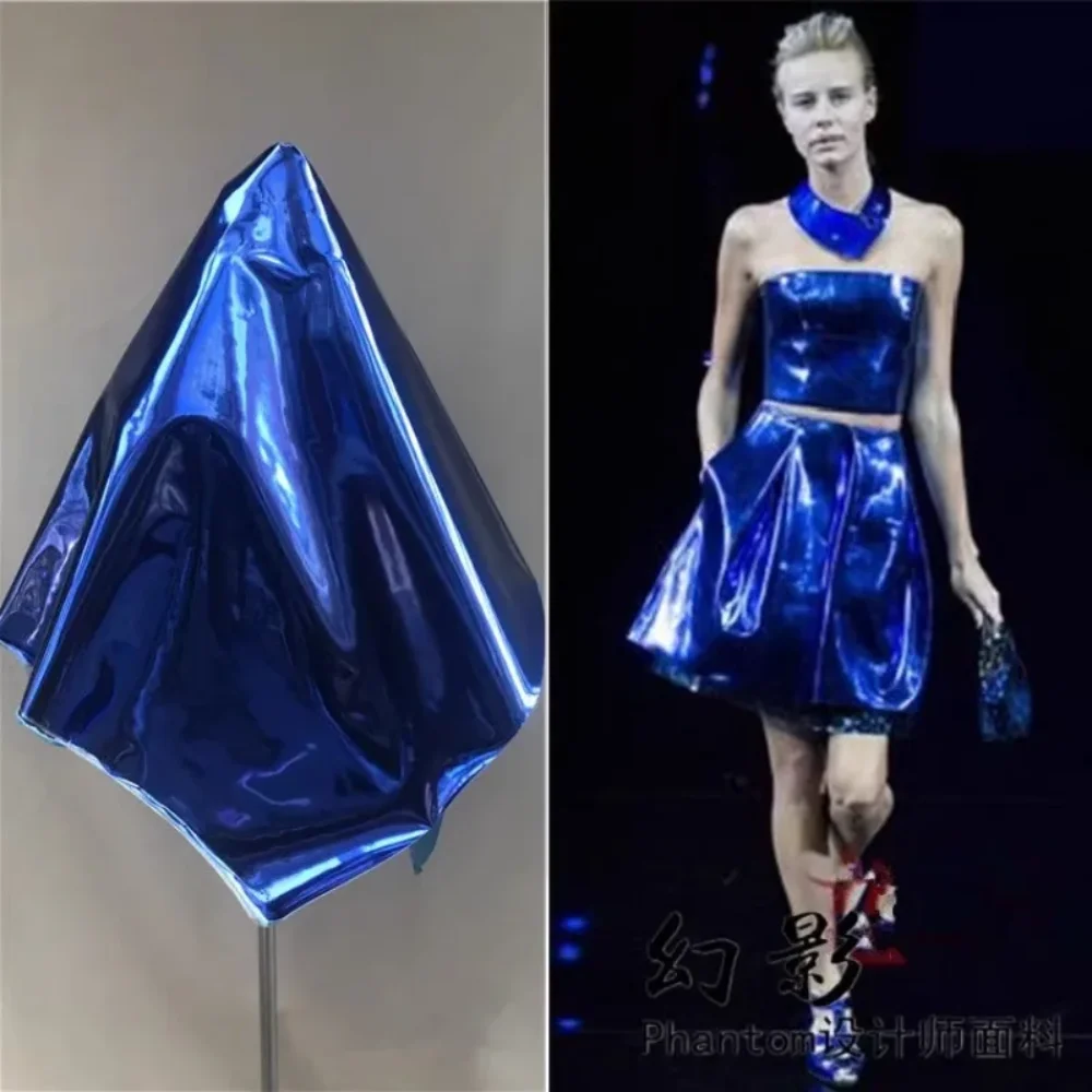 

Ткань из искусственной кожи, зеркало, металлическая глянцевая поверхность, эластичность для дизайнера сценической одежды, материал для шитья своими руками, ткань ручной работы