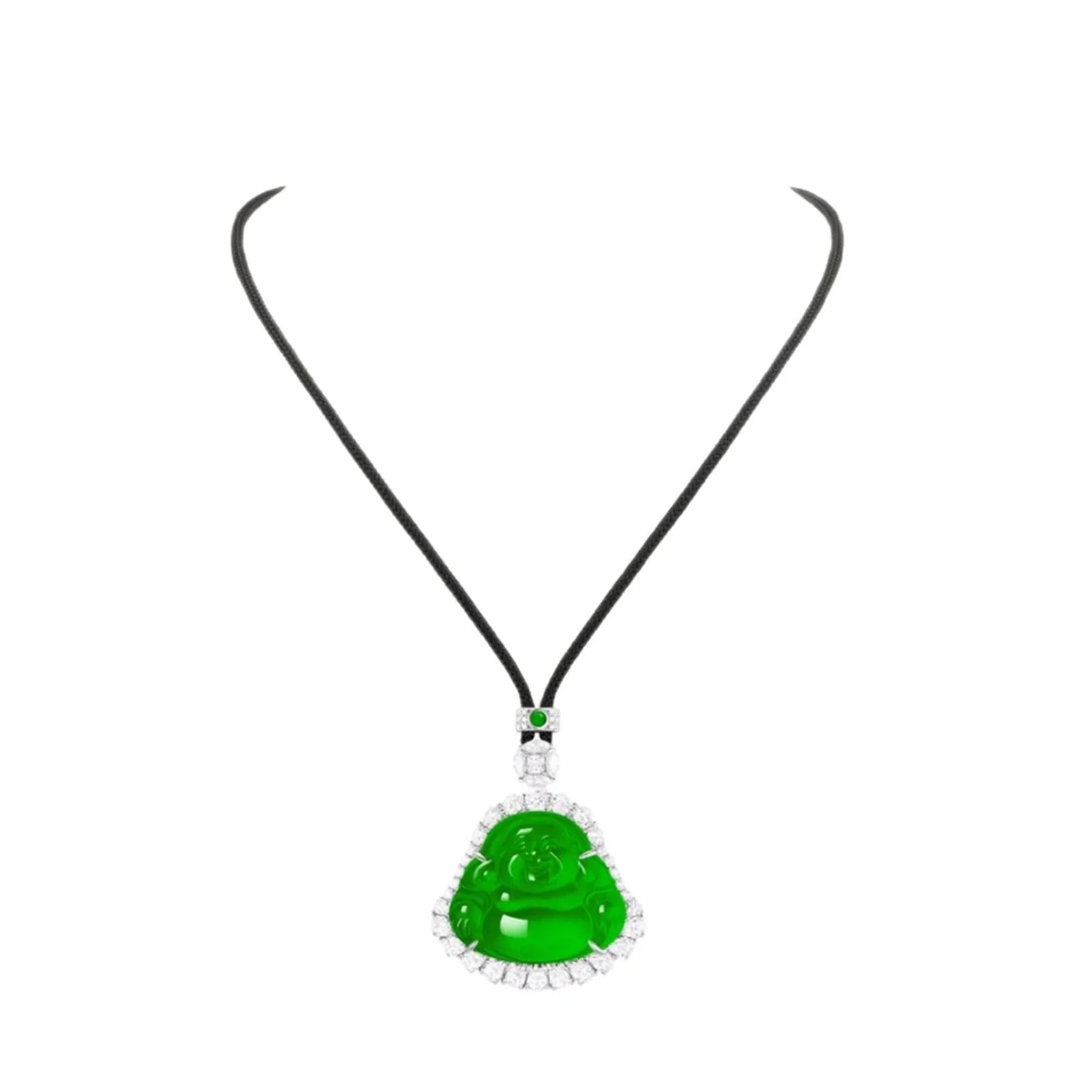 

New S925 Silver High Carbon Diamond Wood Sasa Green Natural New Chinese Buddha Male Female Pendant Wedding Jewelry