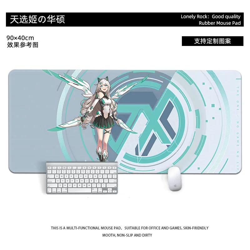 XXL Pink-White Virtual Idol Anime Girl Gaming Mouse Pad Non-Slip Rubber Stitched Desk Mat for PC Laptop Office Game Gift