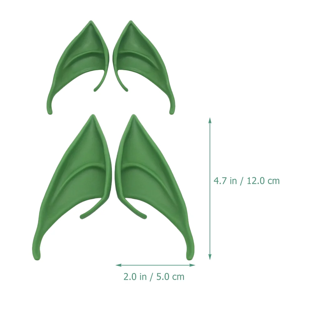 2 쌍 라텍스 엘프 귀 가장 무도회 요정 할로윈 소품 여성용 갈색 의상 의류 에멀젼