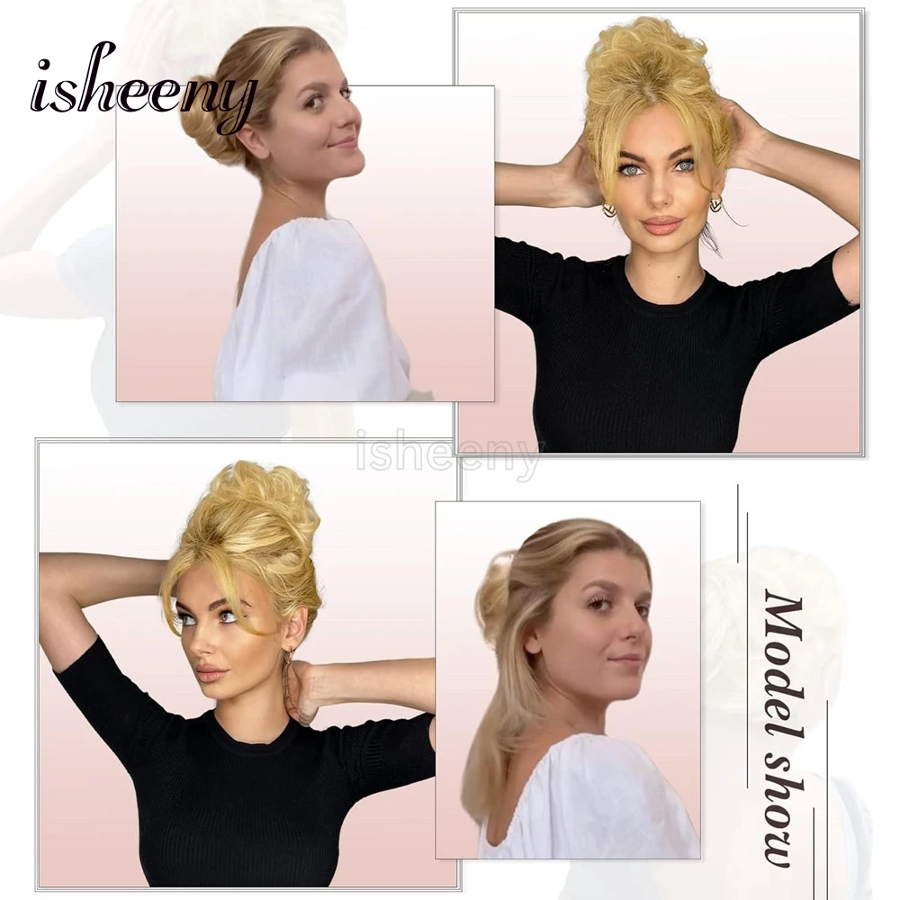 مشبك مخلب isheeny في كعكة الشعر مشبك مجعد فوضوي في قطع شعر مخلب أمشاط مجعدة طبيعية متموجة تضيف حجم الشعر للنساء