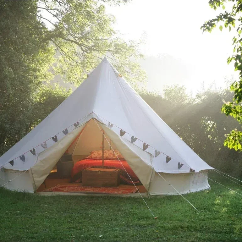 

TTLuxury Outdoor Водонепроницаемая палатка-колокольчик из хлопкового холста 5 м для глэмпинга