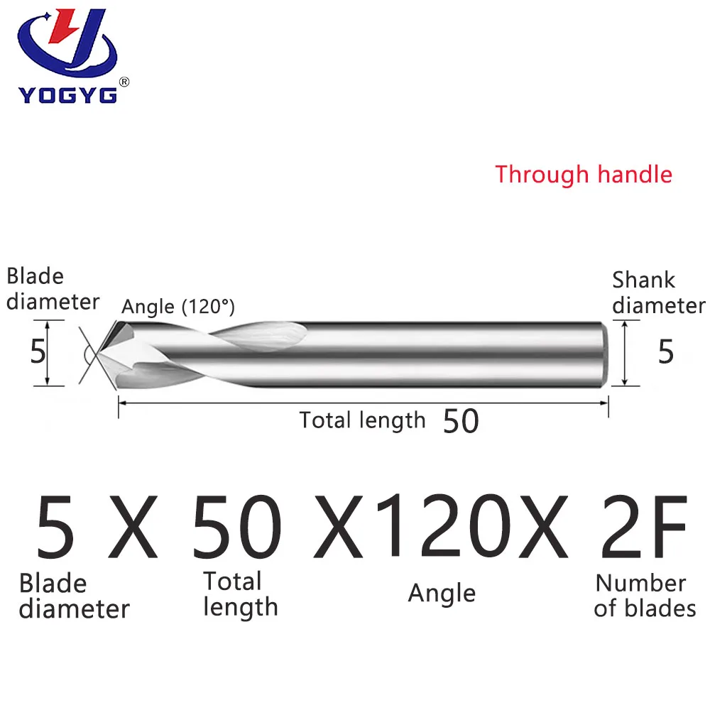 HRC55 Carbide Spot Drill Bit 120 Degree CNC Chamfering Drilling Tungsten Steel Location Centering Pilot Drill 2Flutes Aluminum