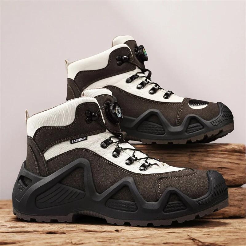 

Men's high-quality outdoor high top with knob casual shoes hiking sports shoes fashionable anti slip hiking boots ankle boots