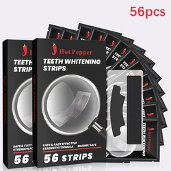 Novos dentes de carvão vegetal Whitening Strips Odontologia Dentária Whitener PAP 56Pcs Remoção de mancha profissional Ferramenta branca ativada