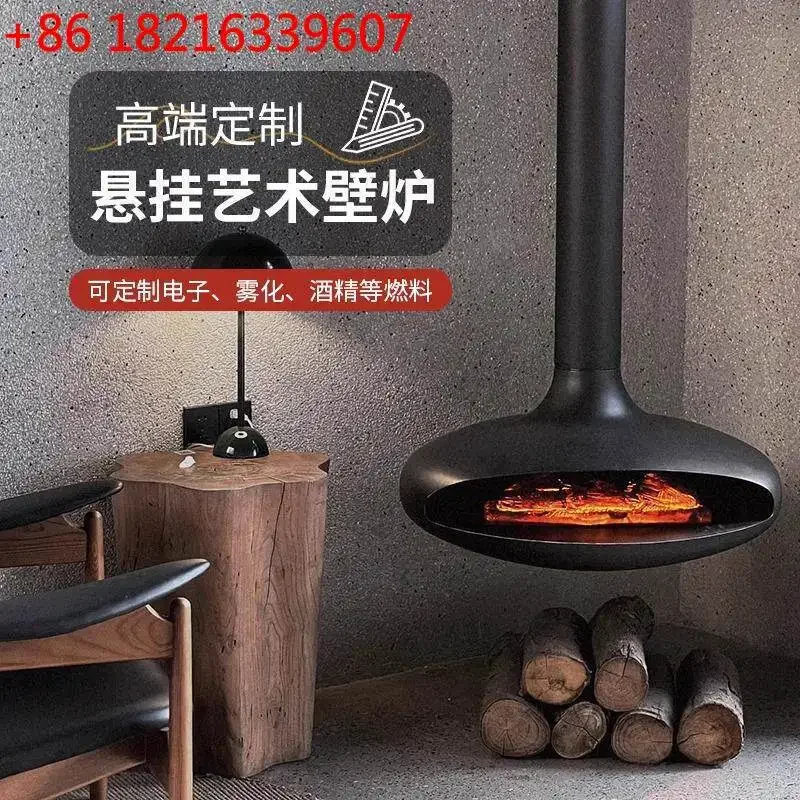 YAO TAO High-end hanging fireplace electronic 3d atomized real fire burning firewood alcohol heating decoration