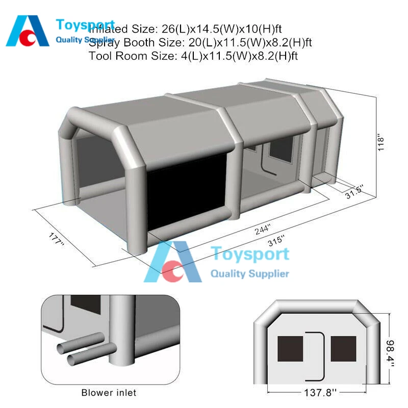 PVC Portable Inflatable Spray Booth Car Storage Cover Tent Workstation Inflatable Spray Paint Booth For Car Garage