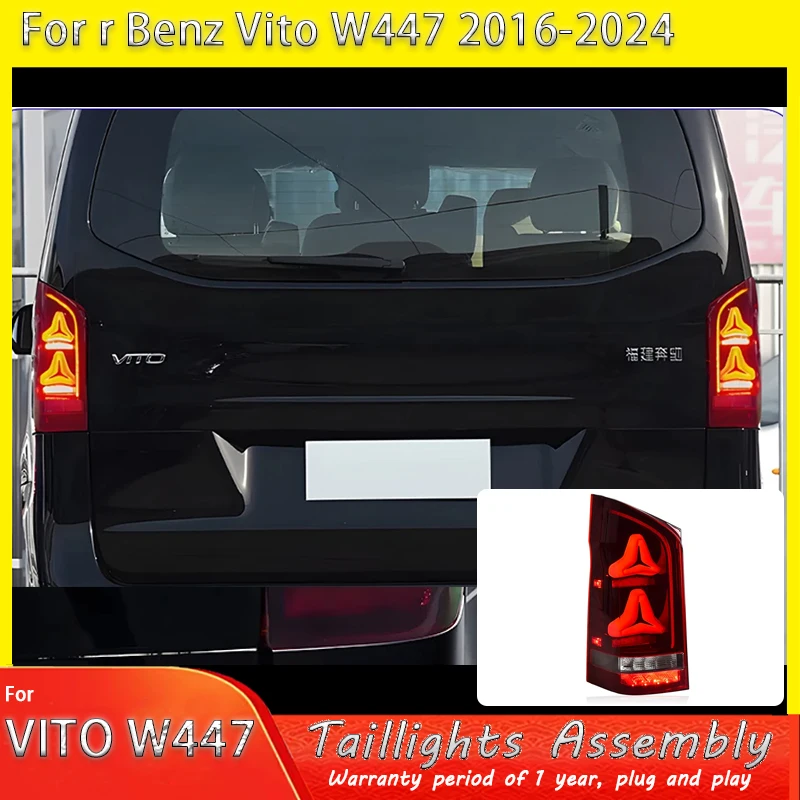 

Светодиодные задние фонари для Benz Vito W447 V260 V250 2016-2025 Metris Светодиодные задние фонари Задние противотуманные фары Динамический указатель поворота Сторовые фары