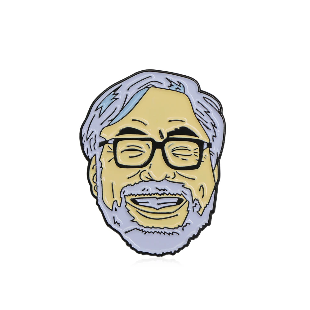 Anime Hayao Miyazaki Head Portrait Enamel Pins Brooches