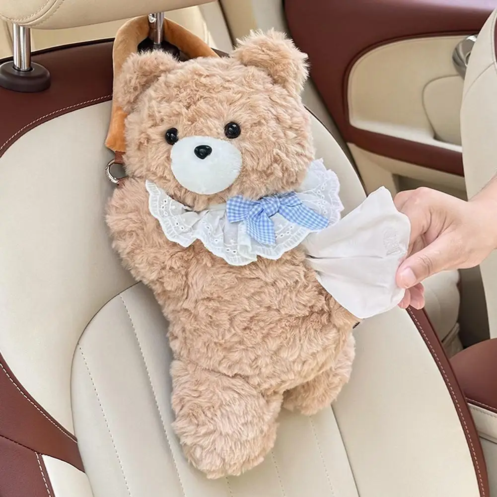 

Cute Doll Car Tissue Box Universal Creative Hanging Tissue Holder Plush Vehicle Tissue Case Paper Box Interior Del Automóvil