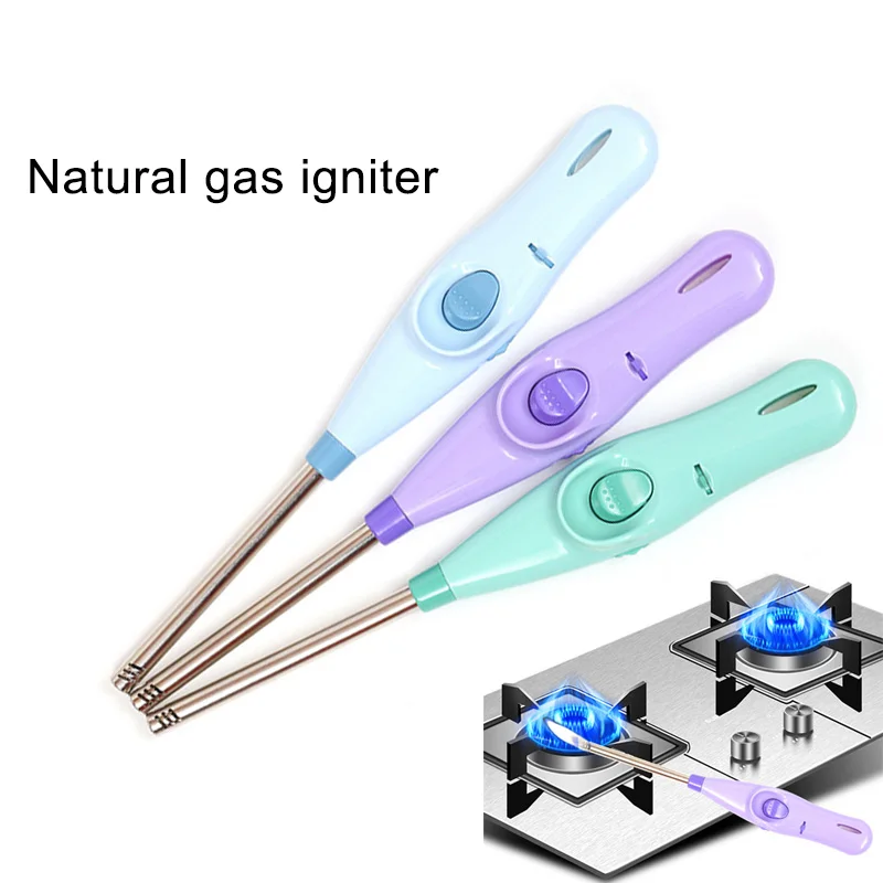 1pcs Long Kitchen Igniter Natural Gas Cigarette Candle Bonfire Barbecue Lighter Adjustable Kitchen Ignition Stick Random Color