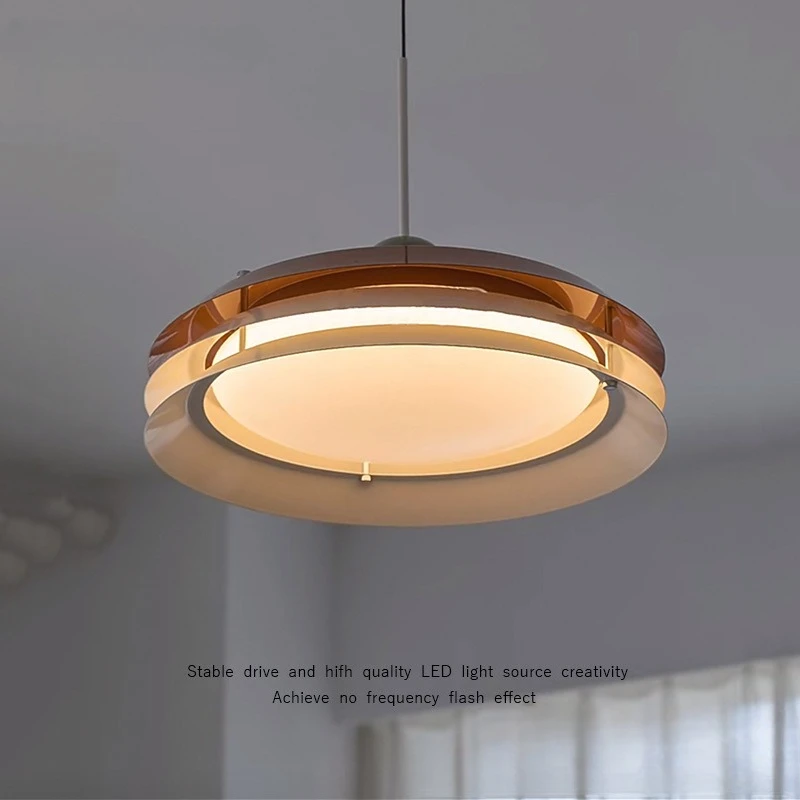 Cream Style Pendant Light Cafe Kitchen Swing Arm Retractable Designer Eye Protection Round Hanging Lamps Illumination Luminaires