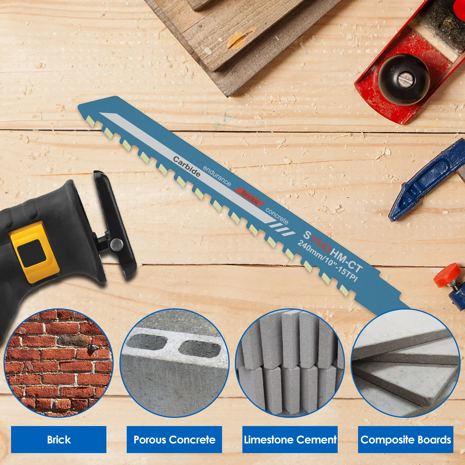 الترددية المنشار بليد 10/12/18/20 بوصة العالمي قطع Recip Sabre شفرة المنشار سبائك الصلب الطوب الخرسانة قطع المنشار بليد #3