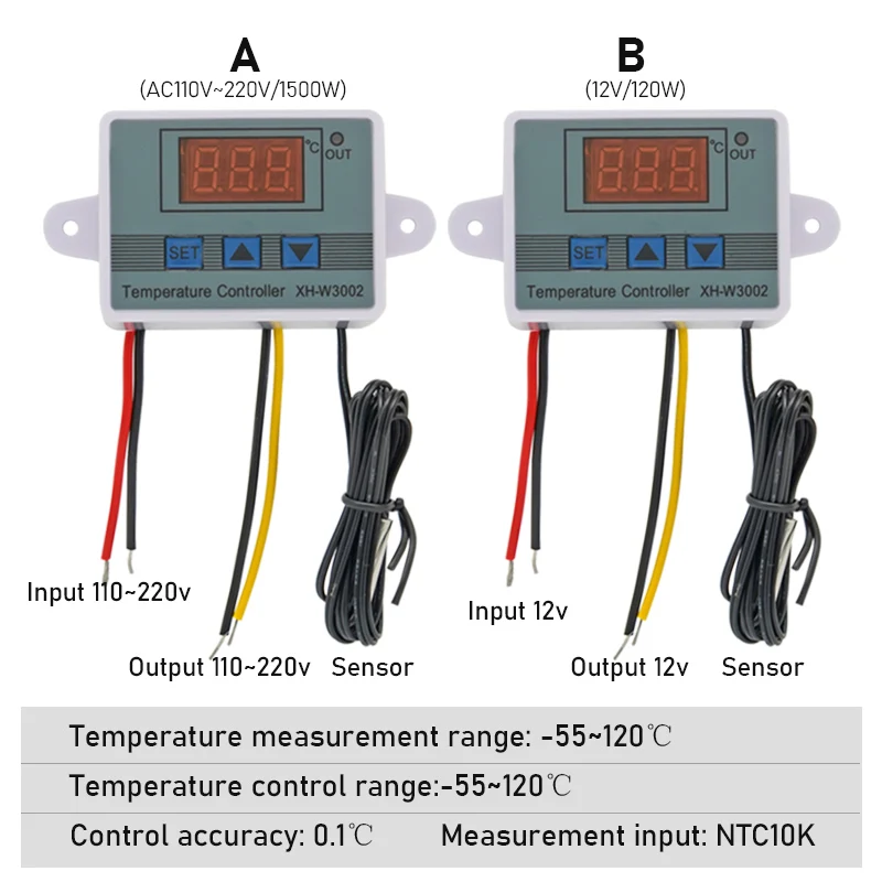 12V 110-220V  Digital LED Temperature Controller Thermostat Switch Probe Thermometer Thermostat Sensor  ﻿