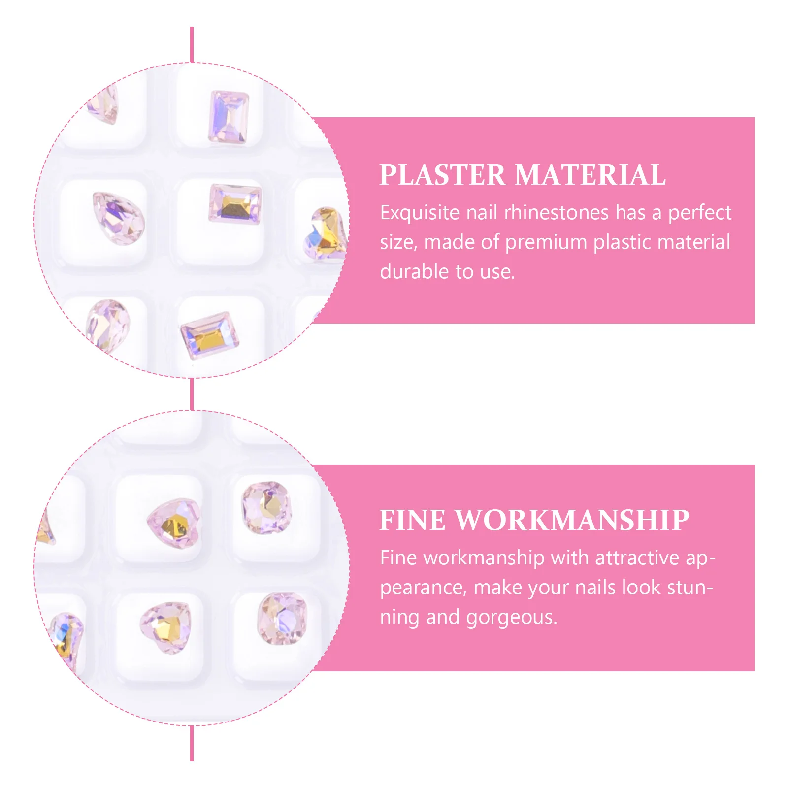 

40Pcs Premium Plastic Nail Rhinestones Flatback Charms Sparkle Manicure Decor DIY Craft Supplies Nail Art Rhinestone