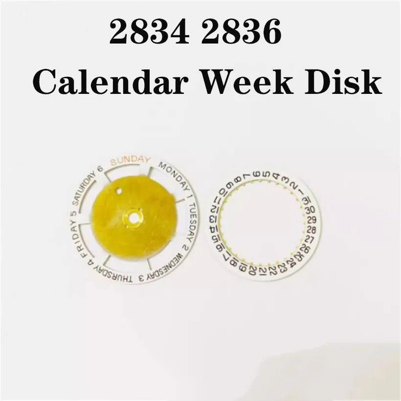 

Watch Accessories 2834-2 Movement Calendar Week Disk Suitable For 2834 2836 Calendar Dial 3 o'clock 12 o'clock Clock Parts