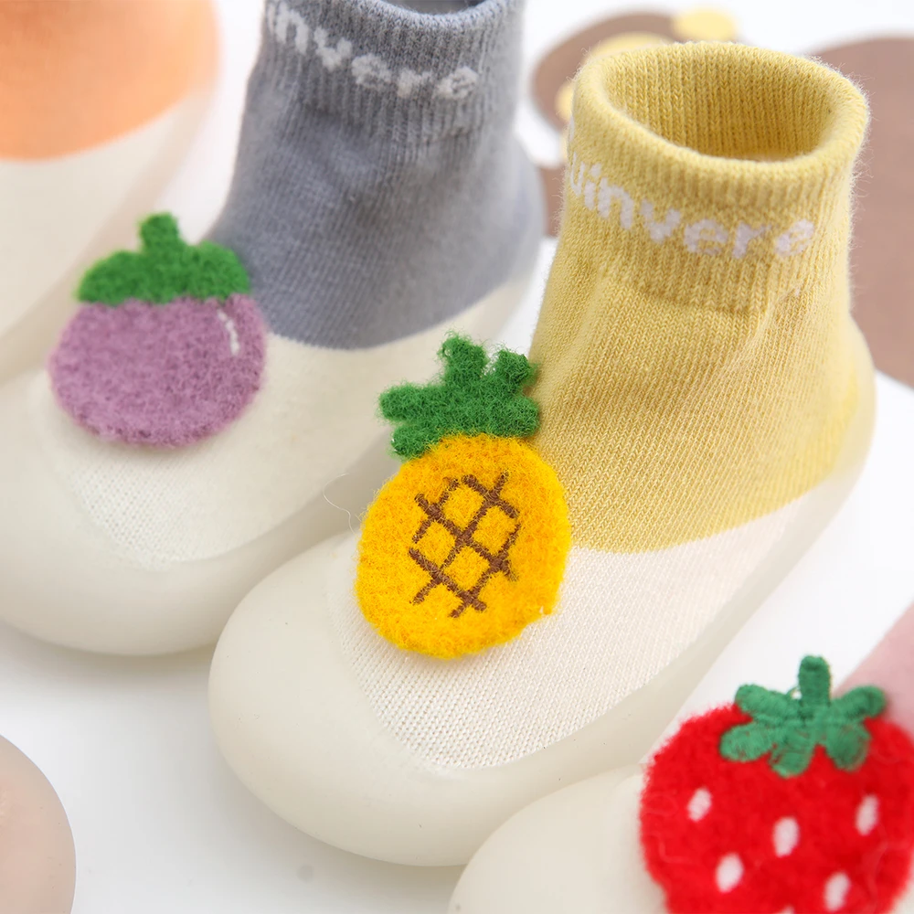 Baby Shoes Thin Cotton Anti-Slip First Shoes Baby Toddler Shoes Cute Fruits Doll First Walker Kids Soft Rubber Sole Boots