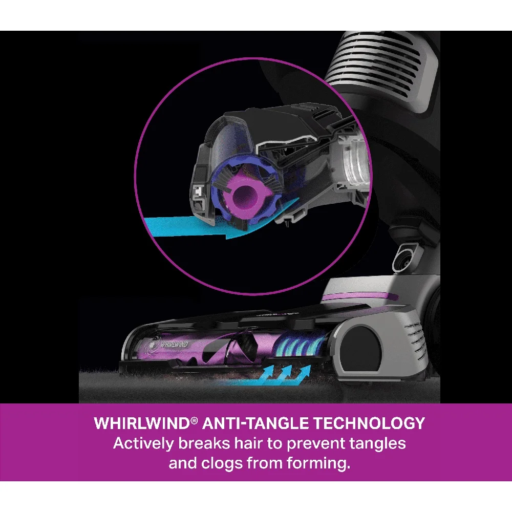 Powerful Upright Vacuum with WhirlWind Anti-Tangle Technology 1440W HEPA Filter Dual-Action Brush Roll Motorized Pet Tool Quiet