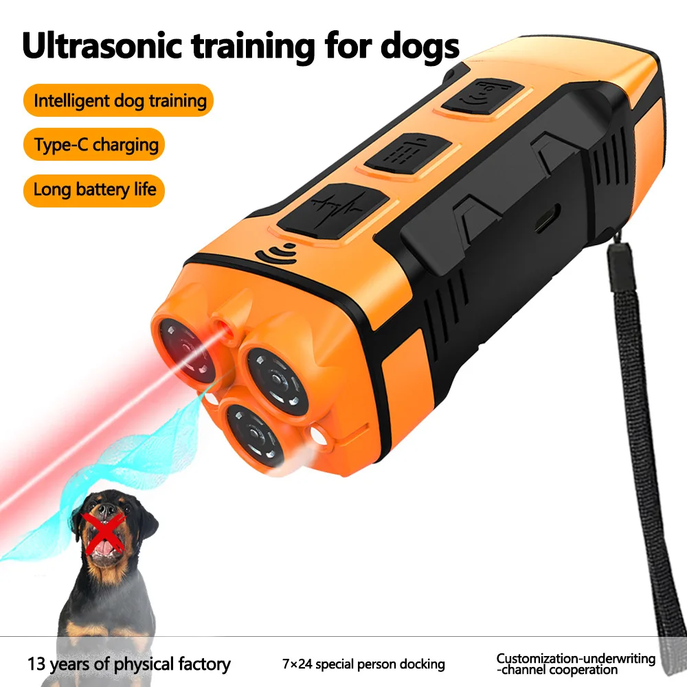 49 Feet Ultrasonic Anti-Barking Device Dog Barking Control Repeller With Flashlight Bark Deterrents Ultrasonic Dog Repellent