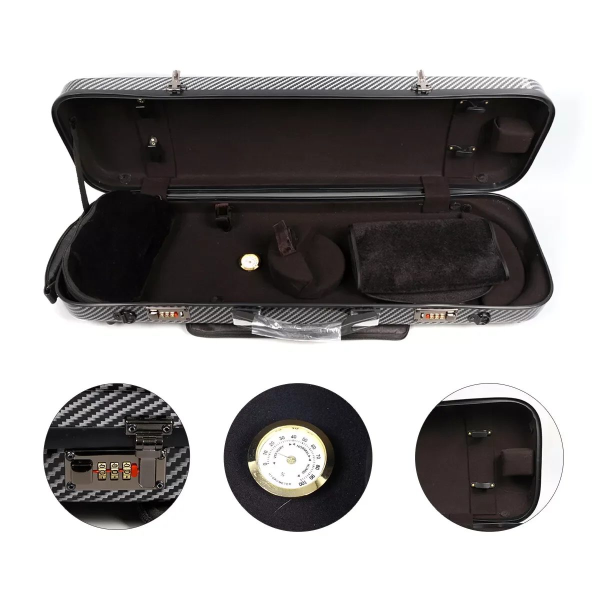 

New full size carbon fiber composite material violin case 4/4 White color