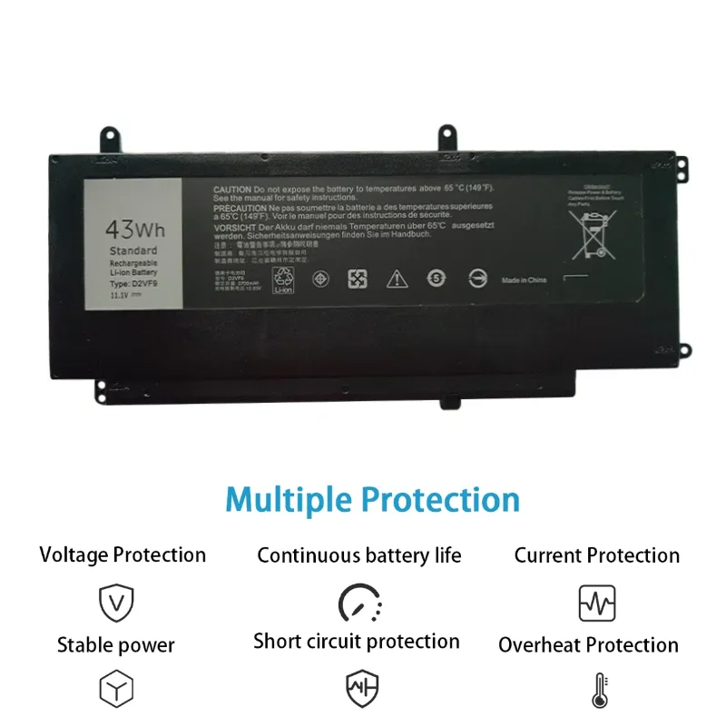 D2VF9 Laptop Battery for Dell Inspiron 15 7547 7548 7549 Vostro 14 5459 0PXR51 PXR51  YGR2V  4P8PH 0YGR2V 11.1V 3700mAh