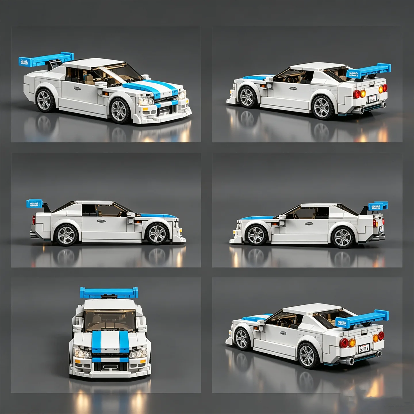 City Racing Supercar Building Blocks Sports Car Model Rally Racing High-Speed Figurine MOC Small-Piece 1/32 Scale Model Gift - view 5