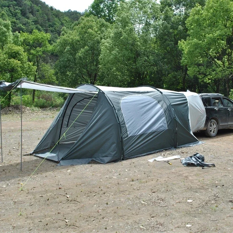 

Upgraded SUV Car Rear Tent with Awning Tarp and Include One Pair of Support Poles 5-8persons Outdoor Camping Tourist Equipment