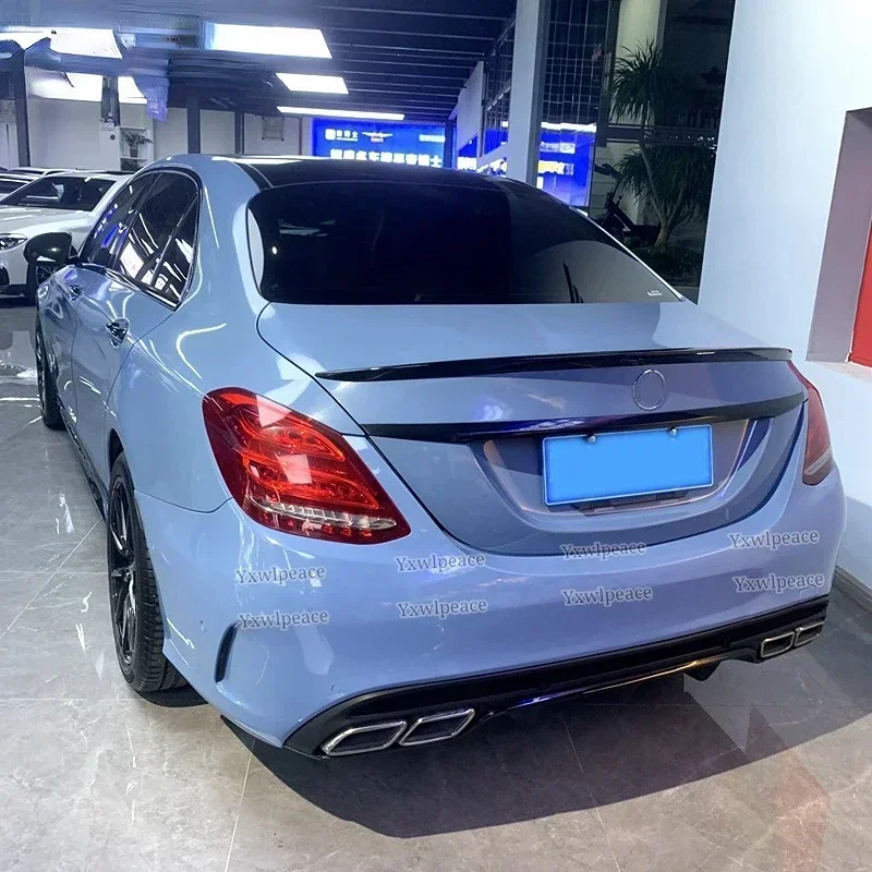 For Mercedes-Benz C-Class W205 Spoiler 2015 2016 2017 2018 2019 ABS Plastic Primer Color Rear Trunk Lip Spoiler Wing