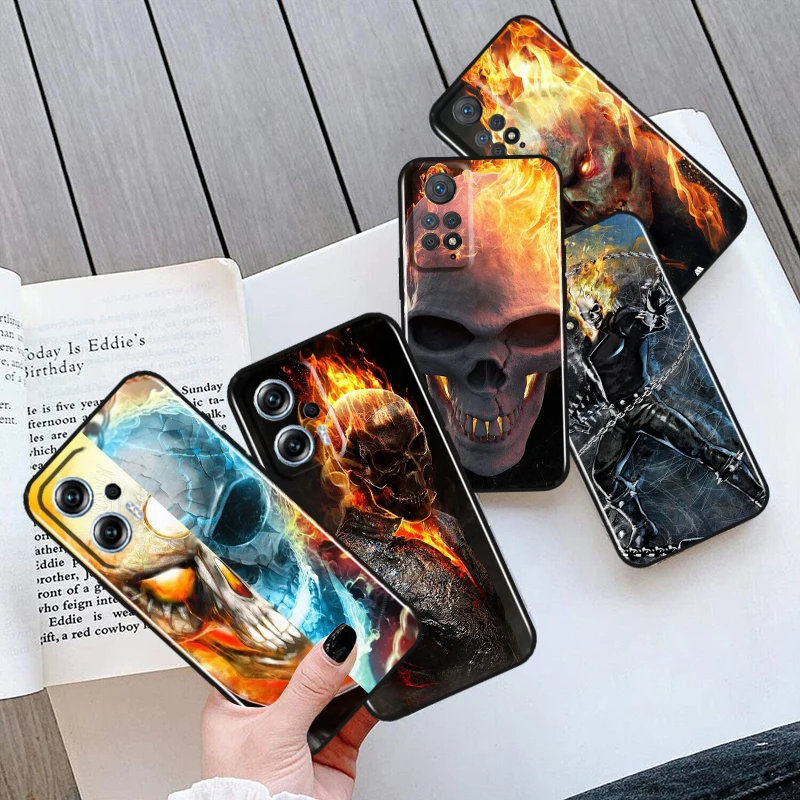 Marvel Ghost Rider For Xiaomi Redmi Note 12 11 11T 10 9 8 7 6 5 Pro 5G 4G Silicone Soft Shockproof Black Phone Case Coque Capa