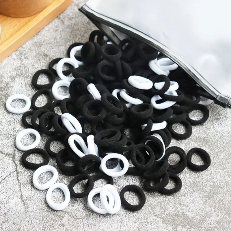 50/100 Stück Kinder elastische Haarbänder Mädchen Gum Scrunchie Gummiband für Kinder Nylon Haargummis Stirnband Baby Haarschmuck – Detail 14